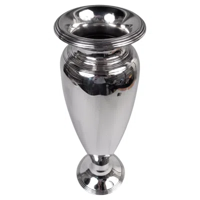 Pre-owned Tiffany & Co Tiffany American Modern Sterling Silver 16-inch Vase