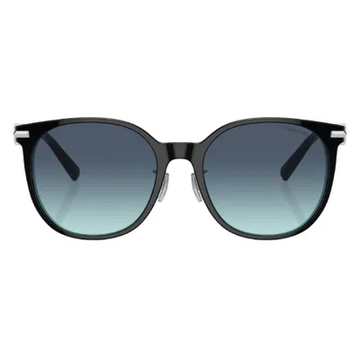 Tiffany & Co Tiffany Azure Gradient Blue Round Ladies Sunglasses Tf4224d 80559s 56 In ["blue","black"]