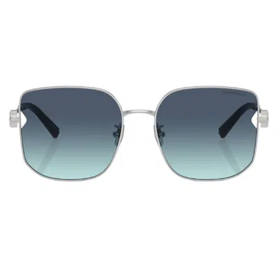 Tiffany & Co Tiffany Azure Gradient Blue Square Ladies Sunglasses Tf3105d 60019s 58 In Green