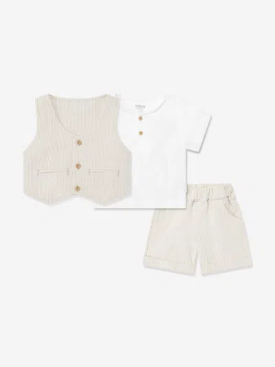 Tiffany & Co Tiffany Baby Boys Keten Pinstripes Short Set In Neutral