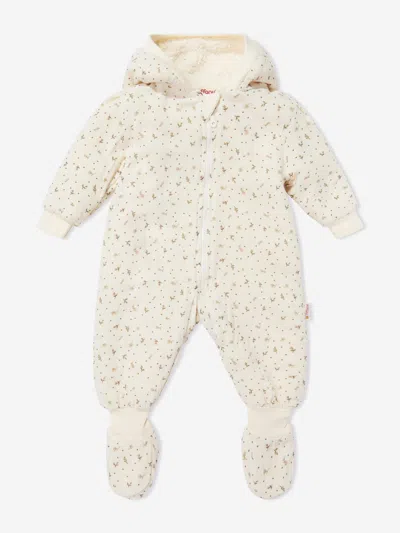 Tiffany & Co Kids' Tiffany Baby Girls Wool Flower Pramsuit In White