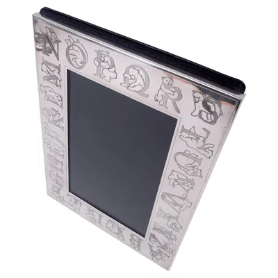 Pre-owned Tiffany & Co Tiffany Bear & Alphabet Frame For Portrait Or Landscape Picture In Silver