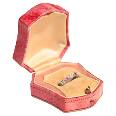 Pre-owned Tiffany & Co Tiffany Diamond And Pink Sapphire Wedding Band. Marquise Diamond Eternity Band