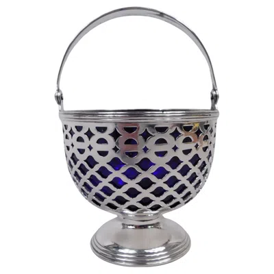 Pre-owned Tiffany & Co Tiffany Edwardian Georgian Pierced Sterling Silver Sugar Basket
