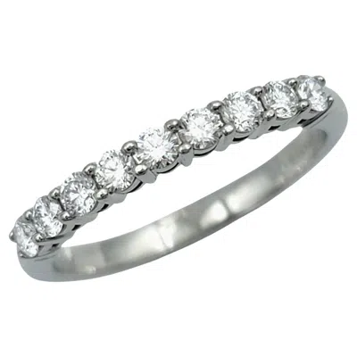 Pre-owned Tiffany & Co . Tiffany Forever Round Diamond Semi-eternity Band Ring In Platinum In Multi