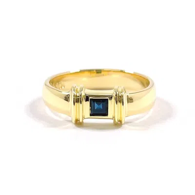 Pre-owned Tiffany & Co Tiffany Gold Blue Yellow Gold (18k) Band Ring () In Gold, Blue