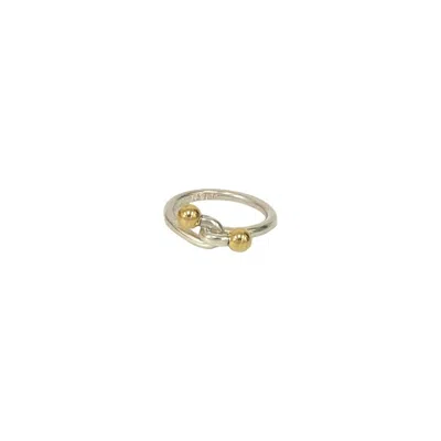 Pre-owned Tiffany & Co Tiffany Gold Silver Gold (18k) Silver 925 Band Ring () In Gold, Silver