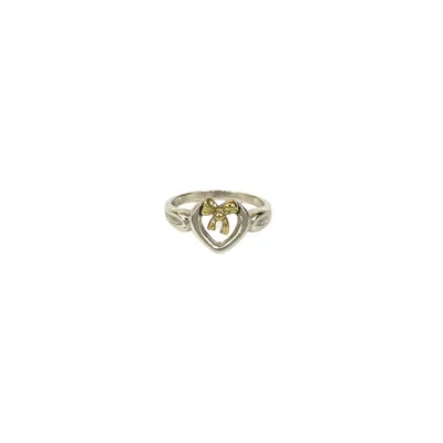 Pre-owned Tiffany & Co Tiffany Gold Silver Gold (18k) Silver 925 Band Ring () In Gold, Silver