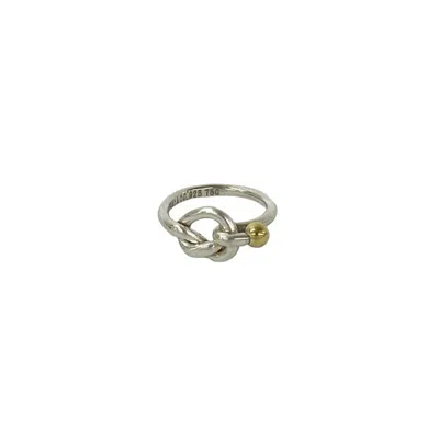 Pre-owned Tiffany & Co Tiffany Gold Silver Gold (18k) Silver 925 Band Ring () In Gold, Silver