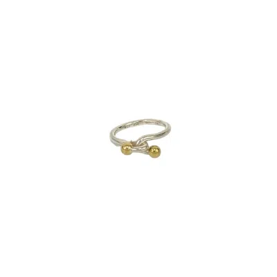 Pre-owned Tiffany & Co Tiffany Gold Silver Gold (18k) Silver 925 Band Ring () In Gold, Silver