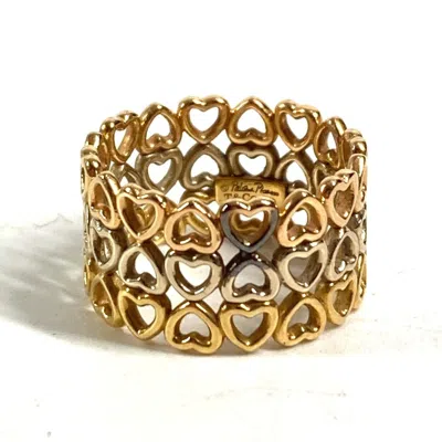 Pre-owned Tiffany & Co Tiffany Gold Silver Pink Gold Gold (18k) Band Ring () In Gold, Silver, Pink Gold