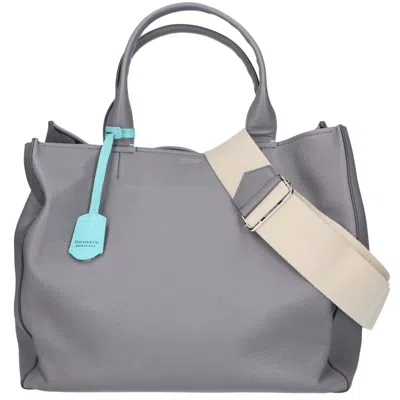 Pre-owned Tiffany & Co Tiffany Gray Leather Handbag Shoulder Bag Tote Bag ()