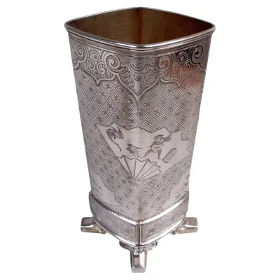 Pre-owned Tiffany & Co Tiffany Japonesque Sterling Silver Vase With Early Union Square Mark