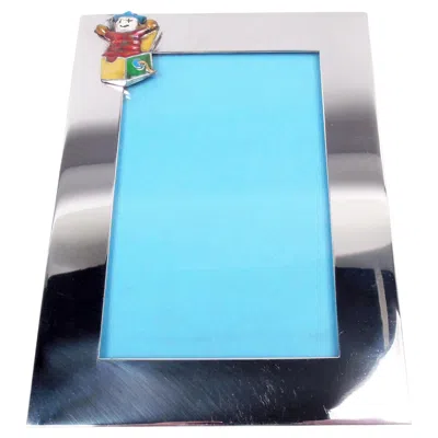 Pre-owned Tiffany & Co Tiffany Modern Sterling Silver & Enamel Jack-in-the-box Picture Frame In Blue
