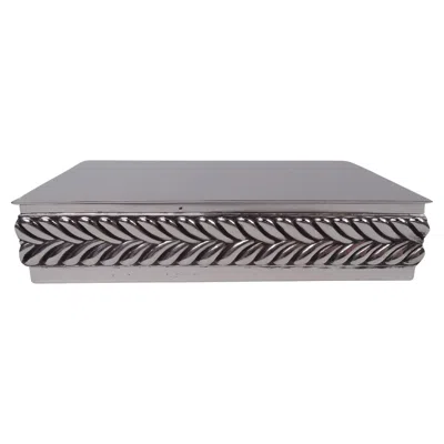 Pre-owned Tiffany & Co Tiffany Modern Sterling Silver Box With Bold Wave Edge