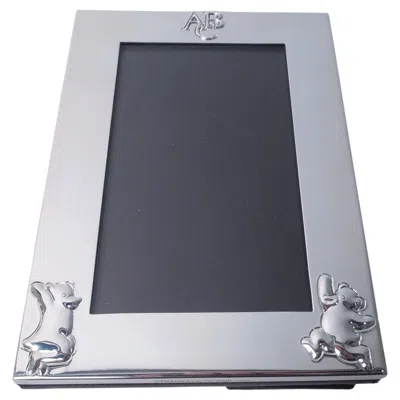 Pre-owned Tiffany & Co Tiffany Modern Sterling Silver Dancing Bear Abc Picture Frame