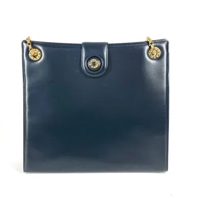 Pre-owned Tiffany & Co Tiffany Navy Leather Shoulder Bag Tote Bag ()