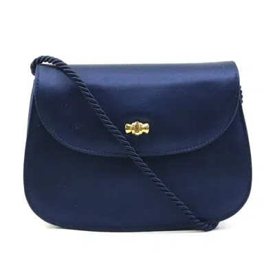 Pre-owned Tiffany & Co Tiffany Navy Satin Shoulder Bag ()