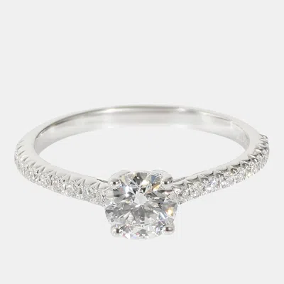 Pre-owned Tiffany & Co Tiffany Novo Diamond Engagement Ring In Platinum 0.69 Ctw Eu 51