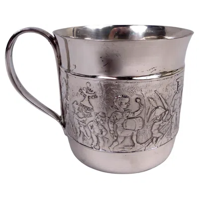 Pre-owned Tiffany & Co Tiffany Old Fashioned Sterling Silver Children's Parade Baby Cup