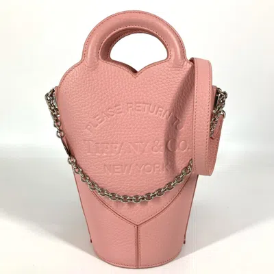 Pre-owned Tiffany & Co Tiffany Pink Leather Handbag Pochette Shoulder Bag Sling Bag ()