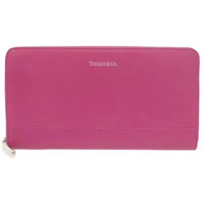 Pre-owned Tiffany & Co Tiffany Pink Leather Long Wallet (bi-fold) ()