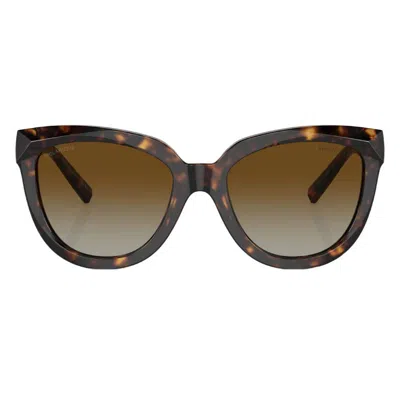 Tiffany & Co Tiffany Polarized Brown Gradient Cat Eye Ladies Sunglasses Tf4215 8015t5 53
