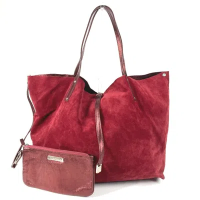Pre-owned Tiffany & Co Tiffany Red Color Suede Leather Shoulder Bag Tote Bag ()