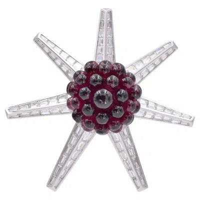 Pre-owned Tiffany & Co Tiffany Rubellite And Diamond Brooch In Multi