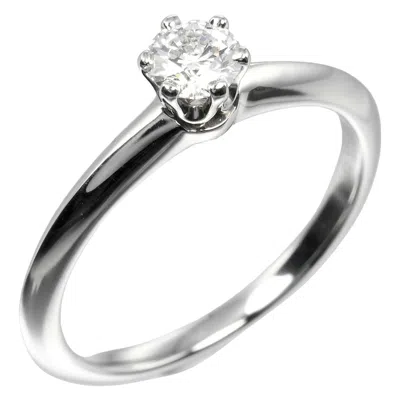 Pre-owned Tiffany & Co . Tiffany Setting Solitaire Ring Platinum With Rbc Diamond Silver Platinum Ring Jewelry