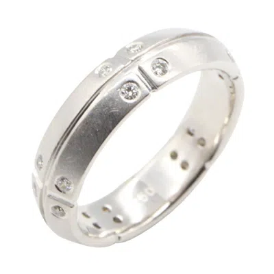Pre-owned Tiffany & Co Tiffany Silver Clear White Gold (18k) Band Ring () In Silver, Clear
