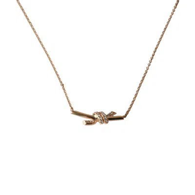 Tiffany & Co Tiffany Small Knot Pendant Necklace In 18k With Diamonds Rose Gold