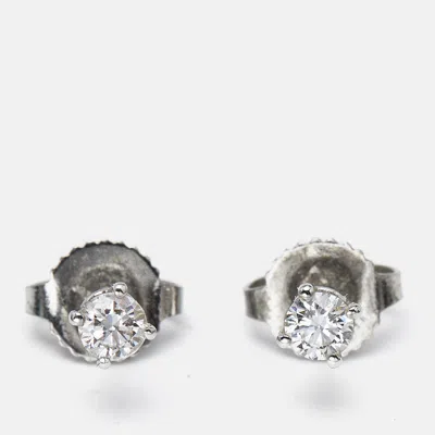 Pre-owned Tiffany & Co Tiffany Solitaire Diamond Platinum Stud Earrings