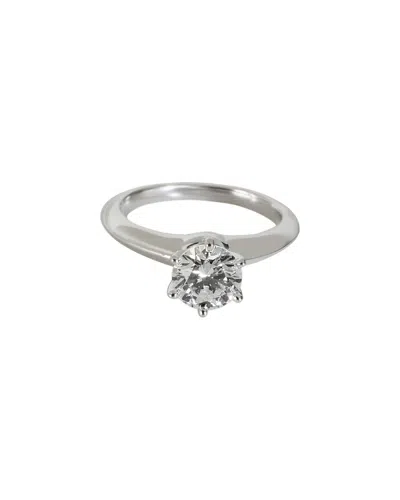 Pre-owned Tiffany & Co . Tiffany Solitaire Platinum Engagement Ring (authentic Pre-loved) In Metallic