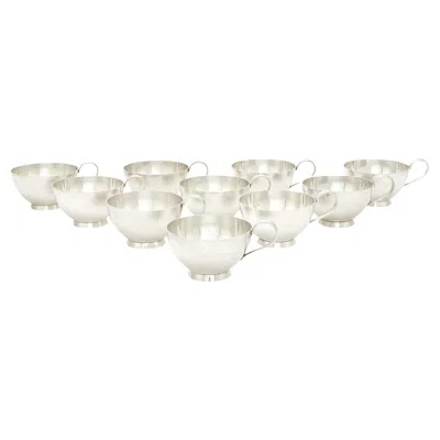 Pre-owned Tiffany & Co Tiffany Sterling Silver Barware / Tableware Punch Cup Service For Ten People In Sand