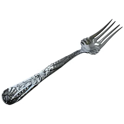 Pre-owned Tiffany & Co Tiffany Sterling Silver "vine" Pattern With Pea Pod Motif Cold Meat Fork