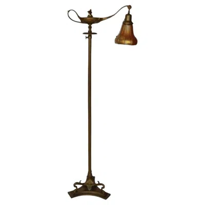 Pre-owned Tiffany & Co Tiffany Studios Gilt Bronze & Damascene Favrile “aladdin” Floor Lamp. 1910's. In Gold
