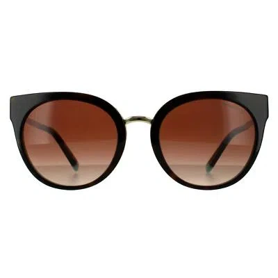 Pre-owned Tiffany & Co Tiffany Sunglasses Tf4168 81343b Havana On Tiffany Blue Brown Gradient