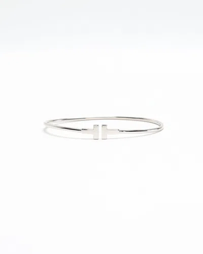 Tiffany & Co Tiffany T 18kt White Gold Bracelet In Metallic