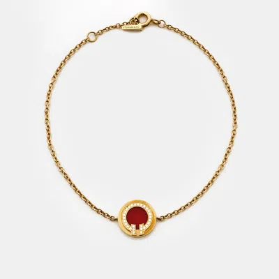 Pre-owned Tiffany & Co Tiffany T Carnelian Diamond 18k Yellow Gold Bracelet