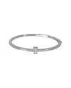 Tiffany & Co . Tiffany T Diamond Hinged Wire Bangle 18k 0.62 Ct. Tw. Diamond Bracelet (authentic Pre- In Metallic
