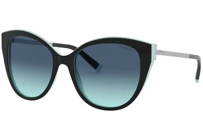 Pre-owned Tiffany & Co Tiffany T Tf 4166 Black Turquoise/blue Shaded (8055/9s) Sunglasses