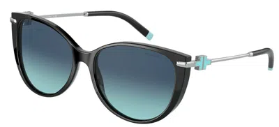 Pre-owned Tiffany & Co Tiffany T Tf 4178 Black/blue Shaded (8001/9s) Sunglasses