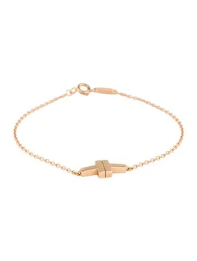 Pre-owned Tiffany & Co Tiffany T Two Single Chain Bracelet, 6.75" In Multi