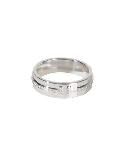 Tiffany & Co . Tiffany T Wide 18k 0.12 Ct. Tw. Diamond Ring (authentic Pre-  Loved) In Metallic
