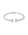 Tiffany & Co . Tiffany T Wire 18k 0.48 Ct. Tw. Diamond Bracelet (authentic Pre-loved) In Metallic
