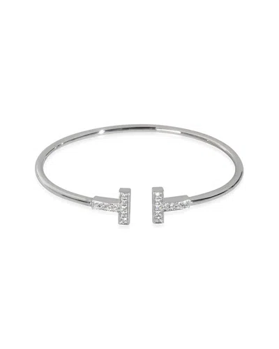 Tiffany & Co . Tiffany T Wire 18k 0.48 Ct. Tw. Diamond Bracelet (authentic Pre-loved) In Metallic