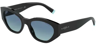Pre-owned Tiffany & Co Tiffany Tf 3096 Pale Gold/blue Shaded (6202/9s) Sunglasses
