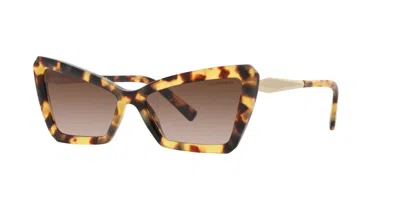 Pre-owned Tiffany & Co Tiffany Tf 4203 Yellow Havana/brown Shaded (8064/3b) Sunglasses