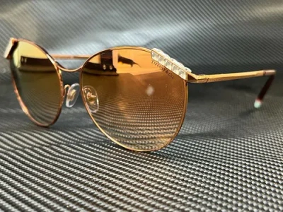 Pre-owned Tiffany & Co Tiffany Tf3073b 61396f Rubedo Gold Round Women's 59 Mm Sunglasses In Pink
